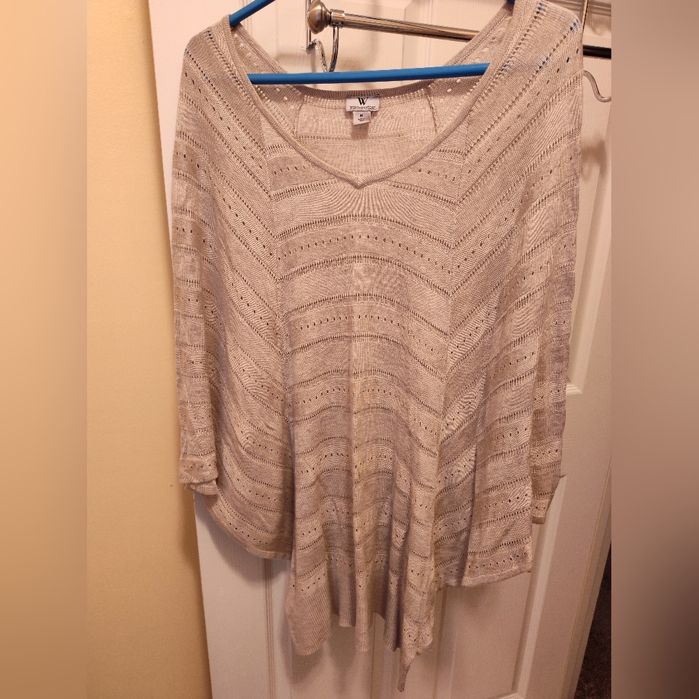 Ladies WORTHINGTON Cream V-neck Shawl Sweater